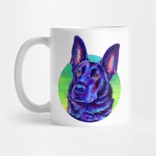 Colorful Black German Shepherd Dog Mug